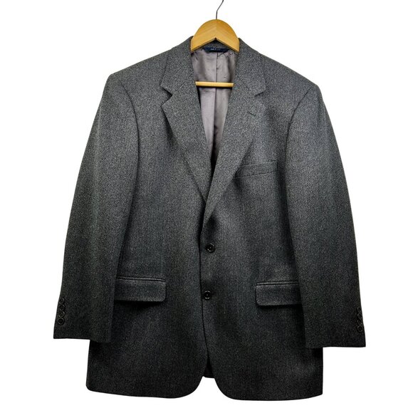 Brooks Brothers Blazer Mens 42R Gray Wool Herringbone Made in Italy Fall/Winter - Picture 1 of 13